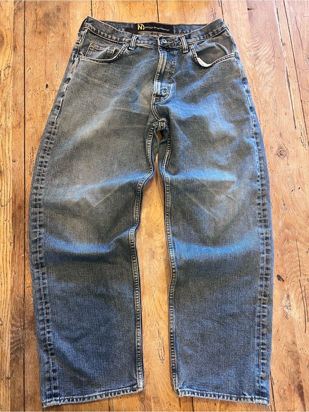 Vintage Nautica Relaxed Fit Men's Jeans - Faded Blue Baggy Fit Y2K 33/30